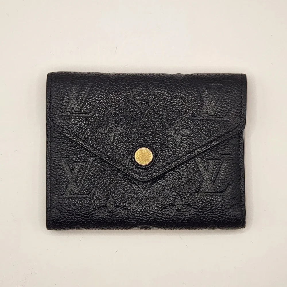 Louis Vuitton Victorine Wallet Empreinte Black Leather Coins Cards Bill Monogram